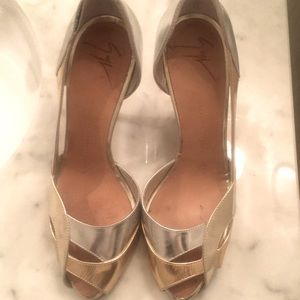 Giuseppe Zanotti gold and silver heels